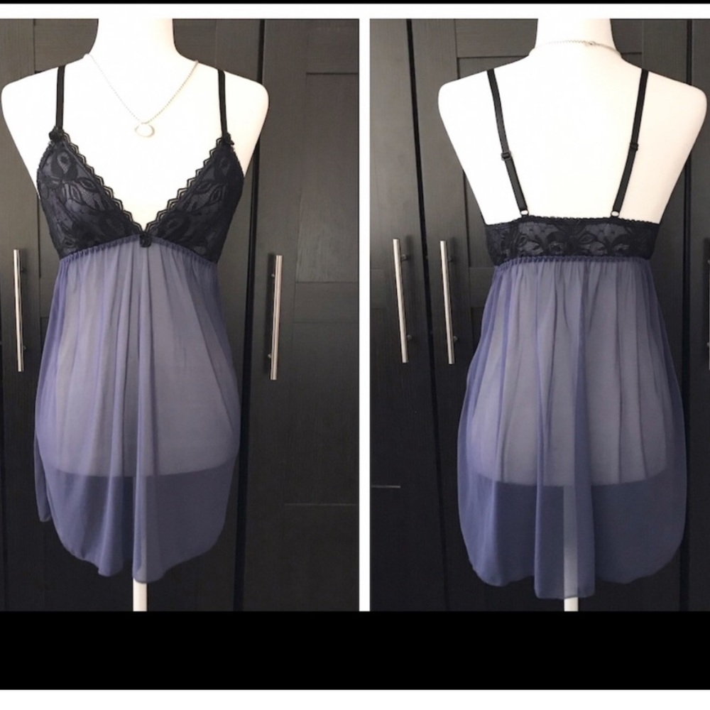 Tart Noir Purple and Black Chemise - Size Small